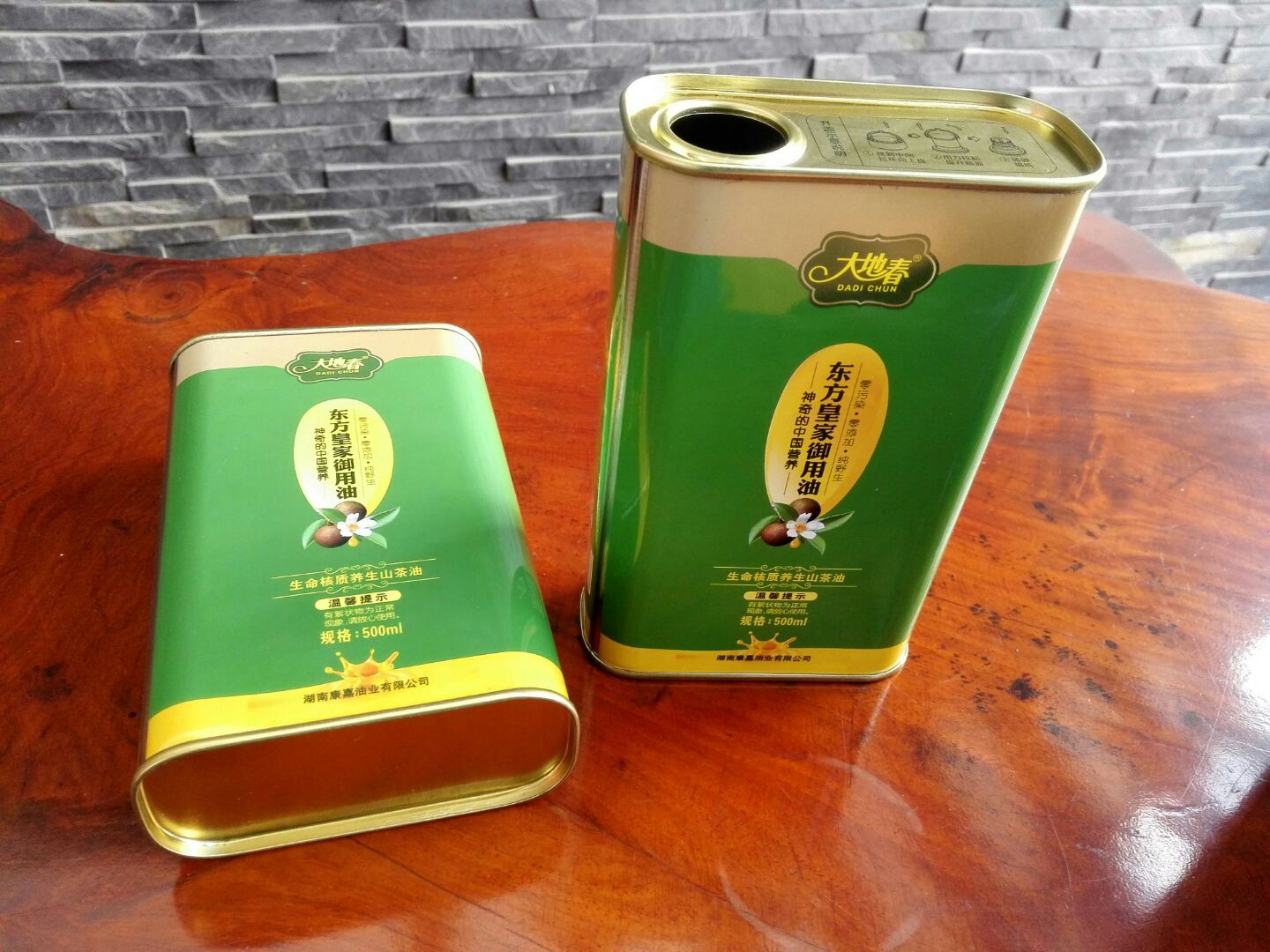 湖南养生500毫升山茶油铁罐包装